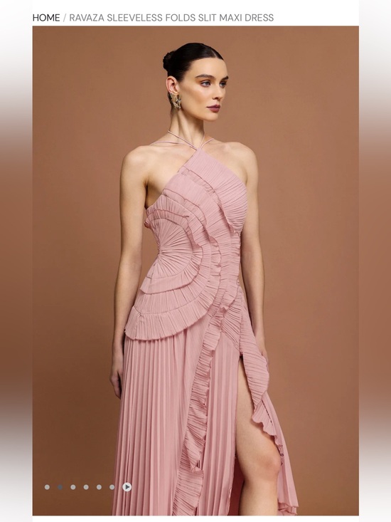 AMUR Dresses & Skirts - Ravaza Sleeveless Pleated Halter Maxi Dress